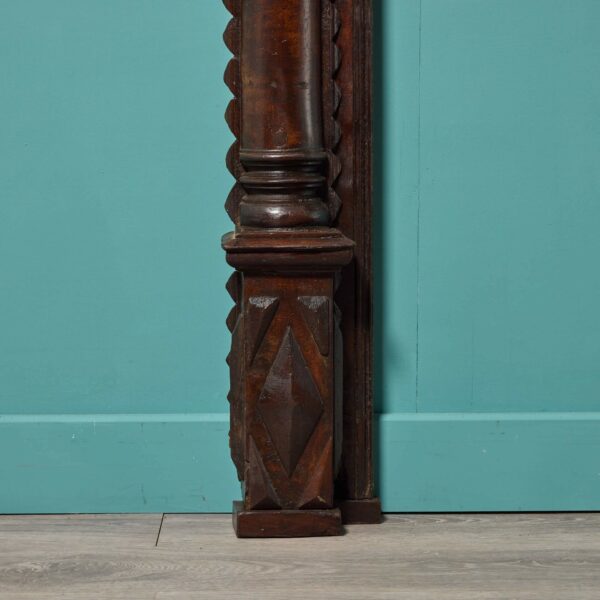 Early 17th Century Antique Oak Fireplace with Overmantel