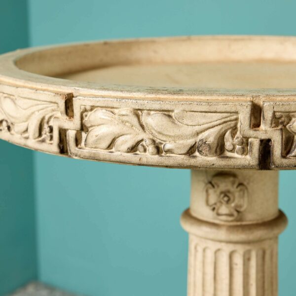 Antique Glazed Stoneware Birdbath by Lefco