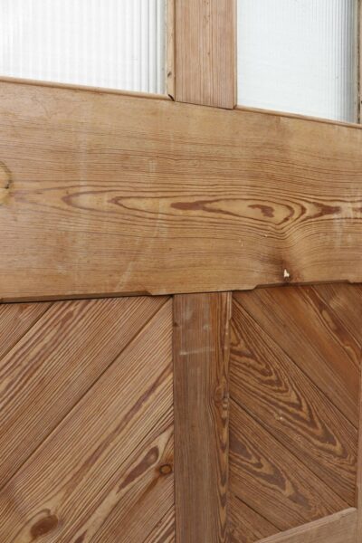 Reclaimed Half Glazed Pitch Pine Internal Door with Reeded Glass