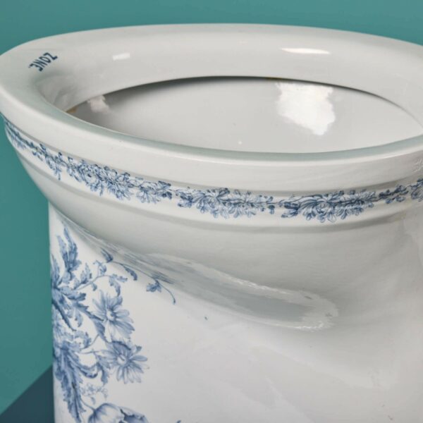 Antique Victorian Patterned Waterfall Toilet with P Trap