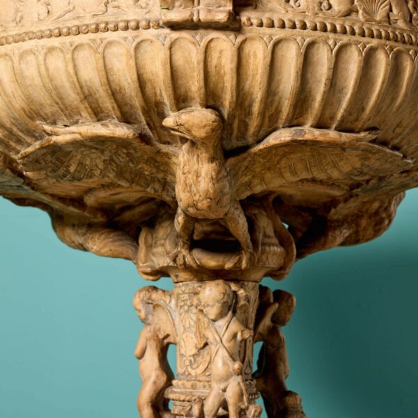 Large Antique Terracotta Water Font Attributed to Lorenzo Di Mariano