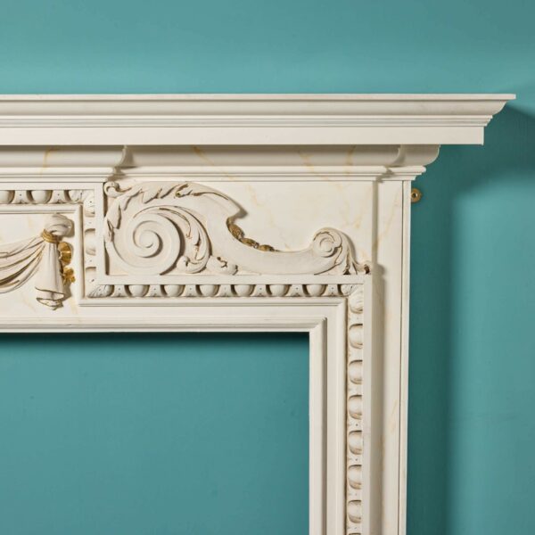 Antique Neoclassical Painted Oak Fireplace