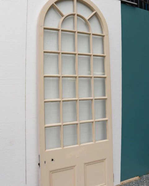 Antique White Pine Arched Glazed Door