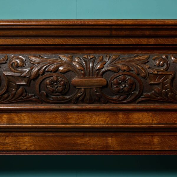 Large 19th Century Victorian Carved Oak Fireplace