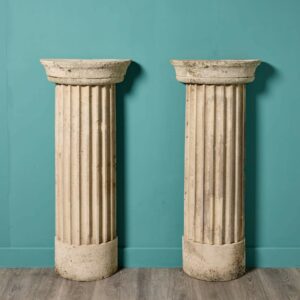 Pair of Neoclassical Limestone Column Pedestals