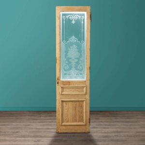 Tall Antique French Acid Etched Pine Door