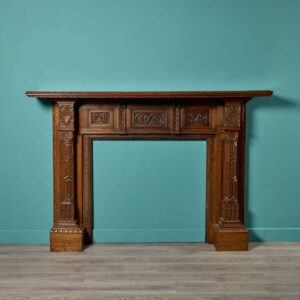 Antique Carved English Oak Fireplace