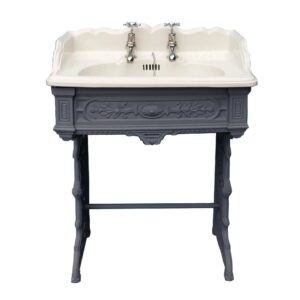 Antique Porcelain Sink Basin with Cast Iron Stand