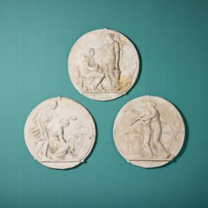Set of 3 Neoclassical Style Plaster Wall Roundels