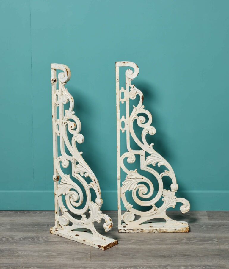 Pair of Antique Cast Iron Wall Brackets