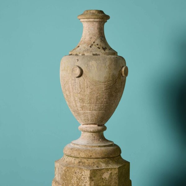 Pair of French Neoclassical Style Marble Urn Finials