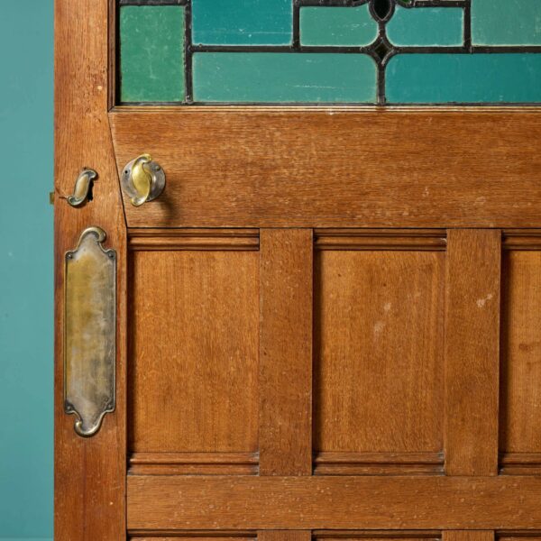 Antique English Oak Stained Glass Door
