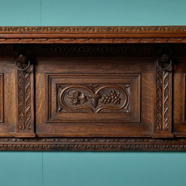 Antique Carved English Oak Fireplace