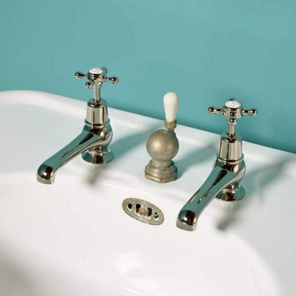 Antique French Double Pedestal Bathroom Sink