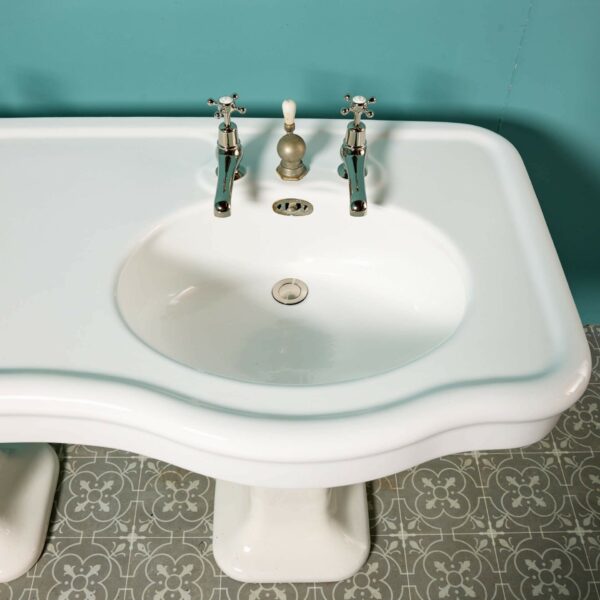 Antique French Double Pedestal Bathroom Sink
