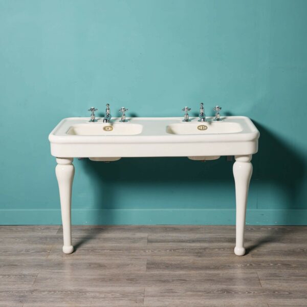 Antique French Double Sink with Porcelain Legs