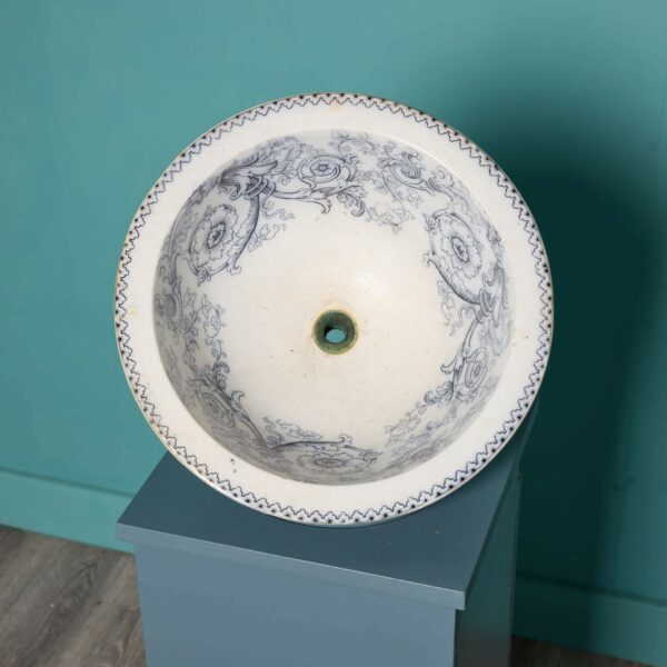 Antique Blue & White Transfer Print Bowl Sink