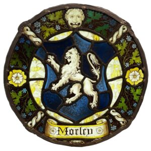 English Stained Glass Roundel of the Morley Family Crest