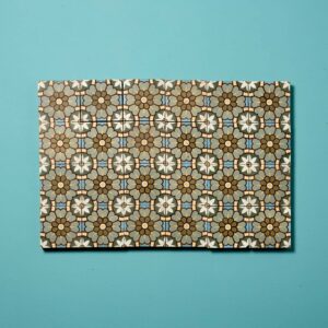 Set of 24 Encaustic Floor Tiles of Floral Pattern