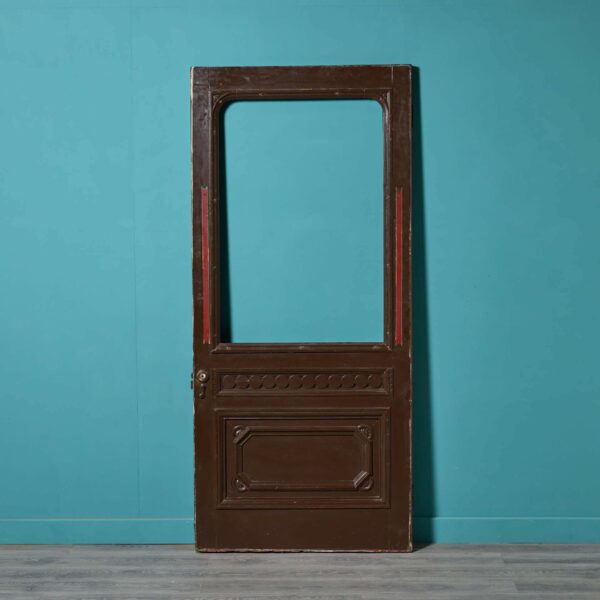 Antique English Mahogany Internal Door for Glazing