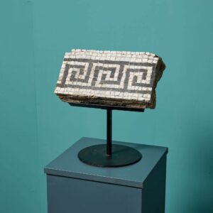 Reclaimed Roman Style Mosaic Floor Fragment on Stand