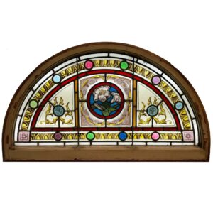 Antique Floral Stained Glass Fanlight