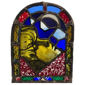 Abstract Arched Stained Glass Window