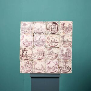 Set of 16 Antique Delft Tiles Depicting Biblical Scenes