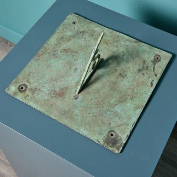 Antique English Verdigris Bronze Sundial Plate