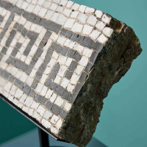 Reclaimed Roman Style Mosaic Floor Fragment on Stand