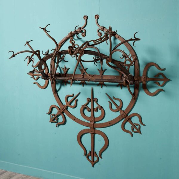 Antique Medieval Style Wrought Iron Gate Guard