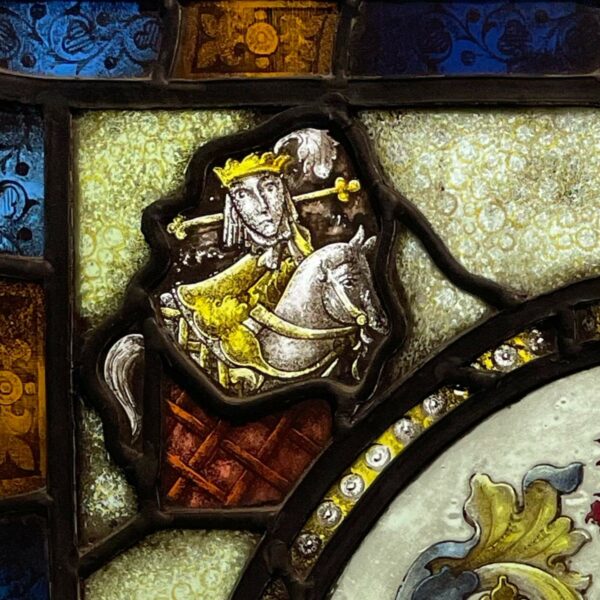 Antique English Heraldic Stained Glass Window