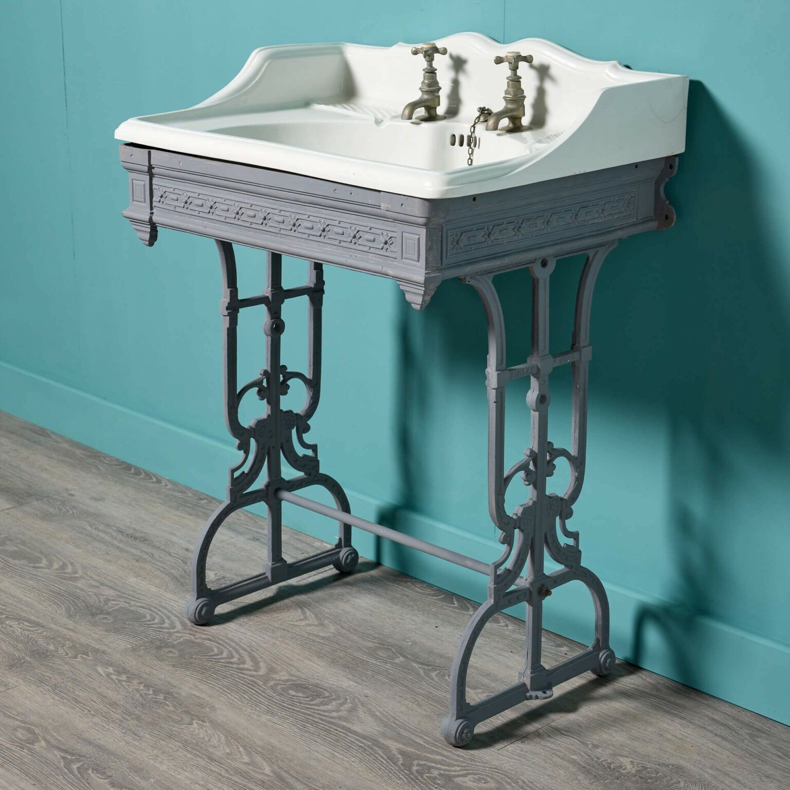 Antique Porcelain Sink with Cast Iron Stand - UK Architectural Heritage