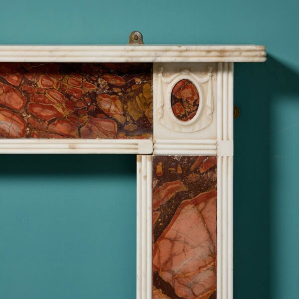 Antique White Marble & Red Jasper Fireplace