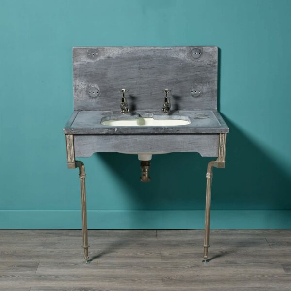 Antique Basin on Marble Stand with Legs