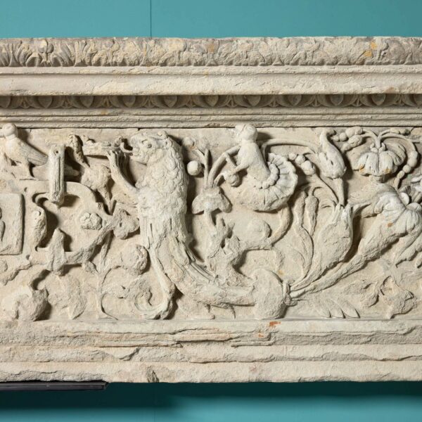 Monumental 17th Century English Carved Limestone Fireplace