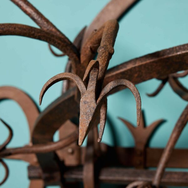 Antique Medieval Style Wrought Iron Gate Guard