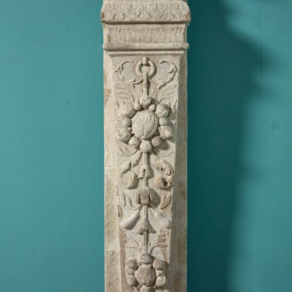 Monumental 17th Century English Carved Limestone Fireplace