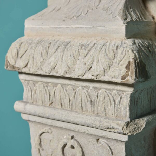 Monumental 17th Century English Carved Limestone Fireplace