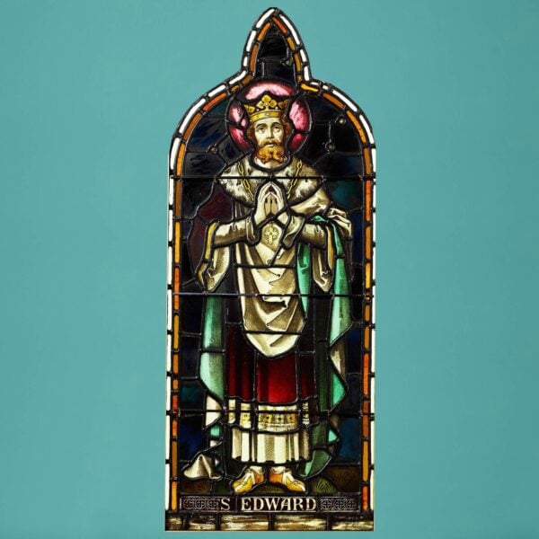 Antique Stained Glass Window of St Edward