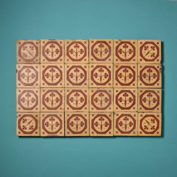 0_35687_-1 Set of 24 Antique Maw & Co Encaustic Floor Tiles