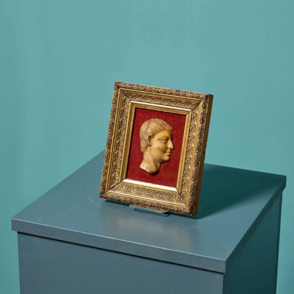 Antique Framed Siena Marble Roman Bust