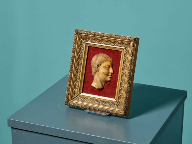 Antique Framed Siena Marble Roman Bust