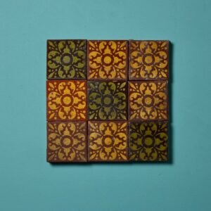 Set of 9 Art Nouveau Ceramic Tiles by Linthorpe Pottery