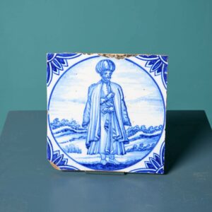 Antique Ravesteijn Delft Tiles of Man in Turkish Dress