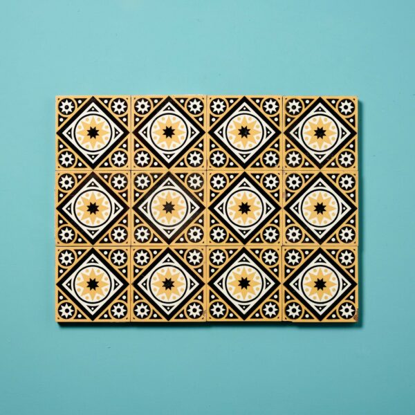 Set of 12 Reclaimed W Godwin Encaustic Tiles