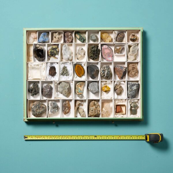 Collection of Museum Minerals in Display Case