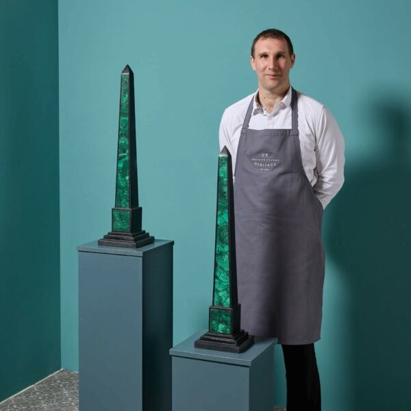 Malachite & Black Marble Obelisks