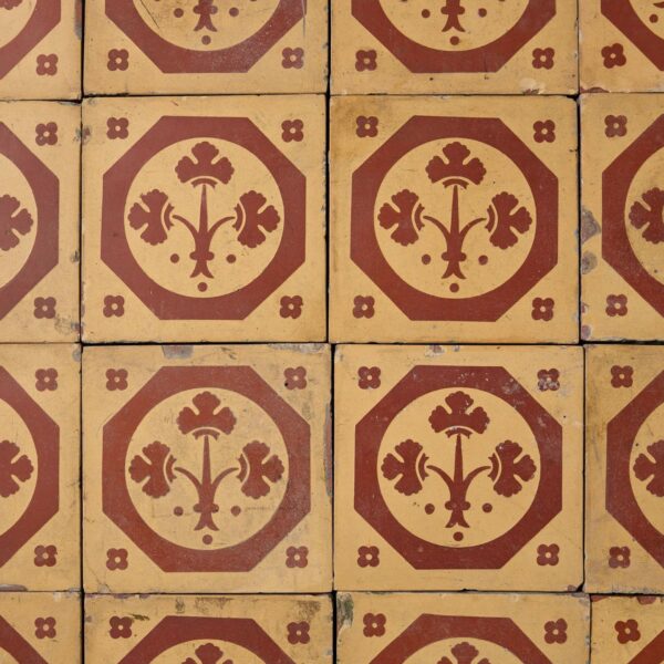 Set of 24 Antique Maw & Co Encaustic Floor Tiles