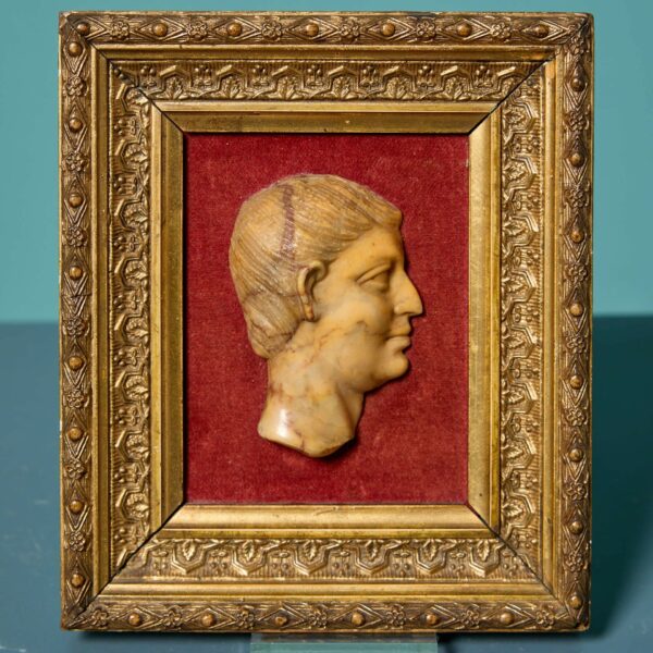 Antique Framed Siena Marble Roman Bust